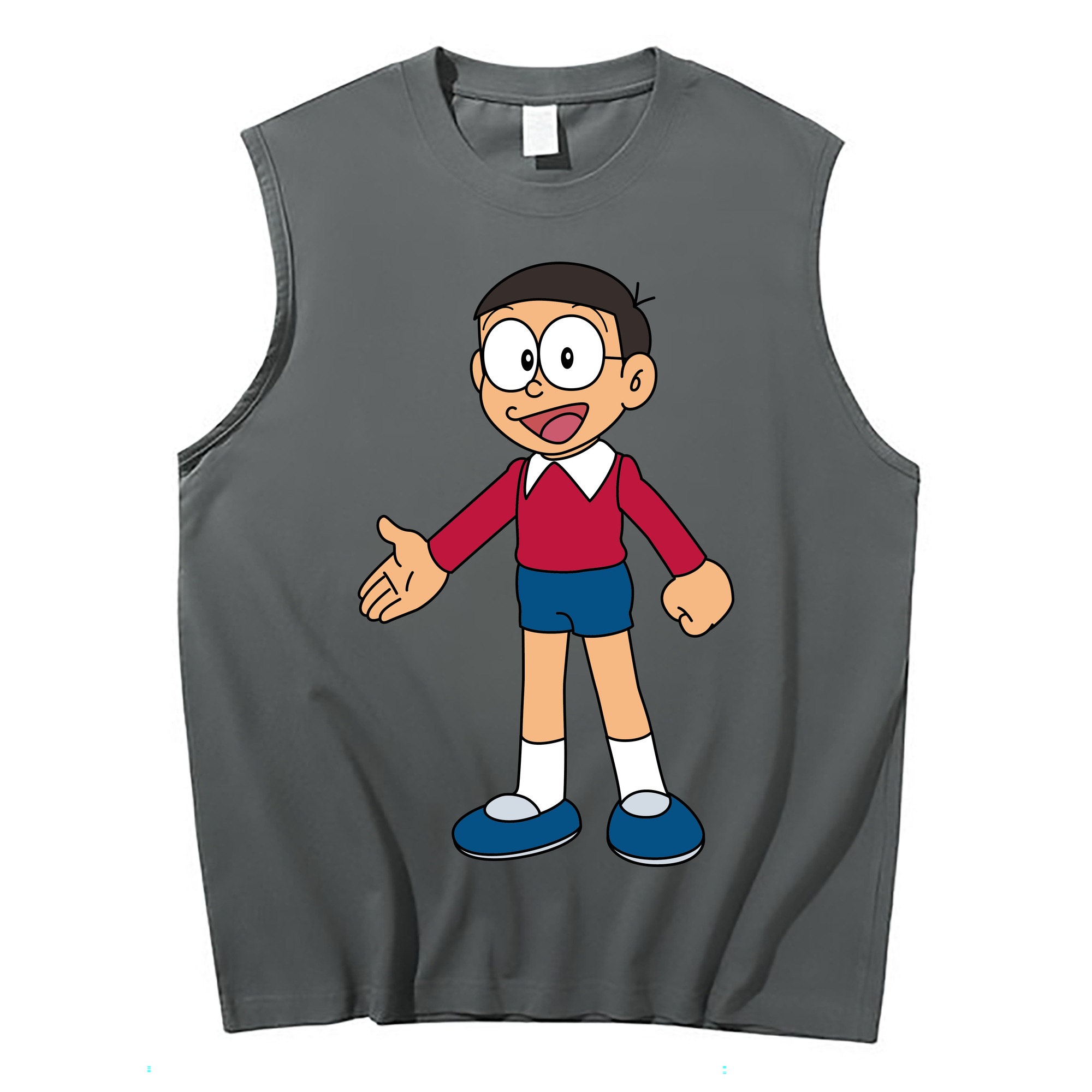 （画像用） ドラえもん 野比 のび太 Doraemon Nobita Nobi コットン100％タンクトップ（フロントプリント）